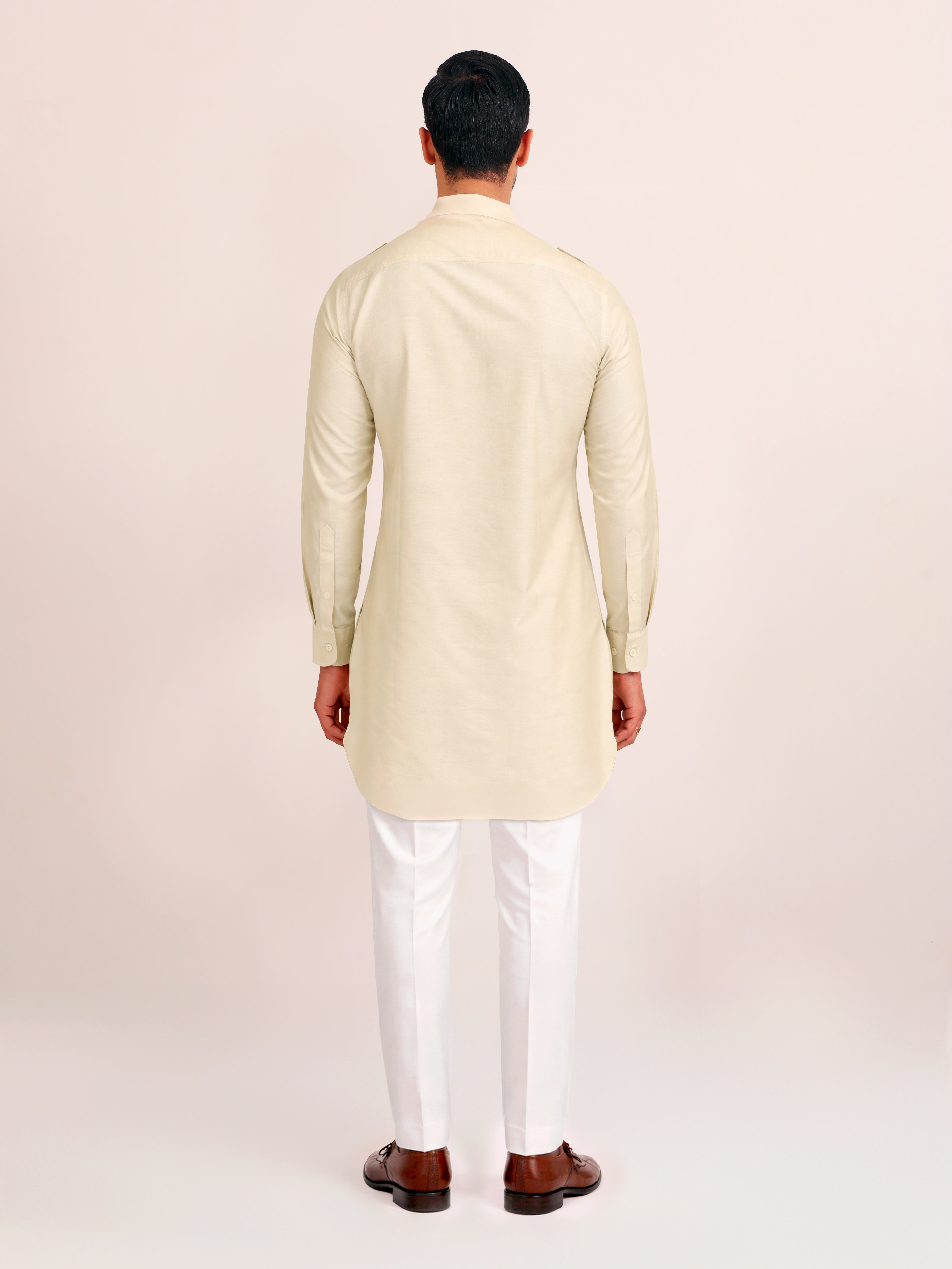 IVORY UTILITY SHORT KURTA