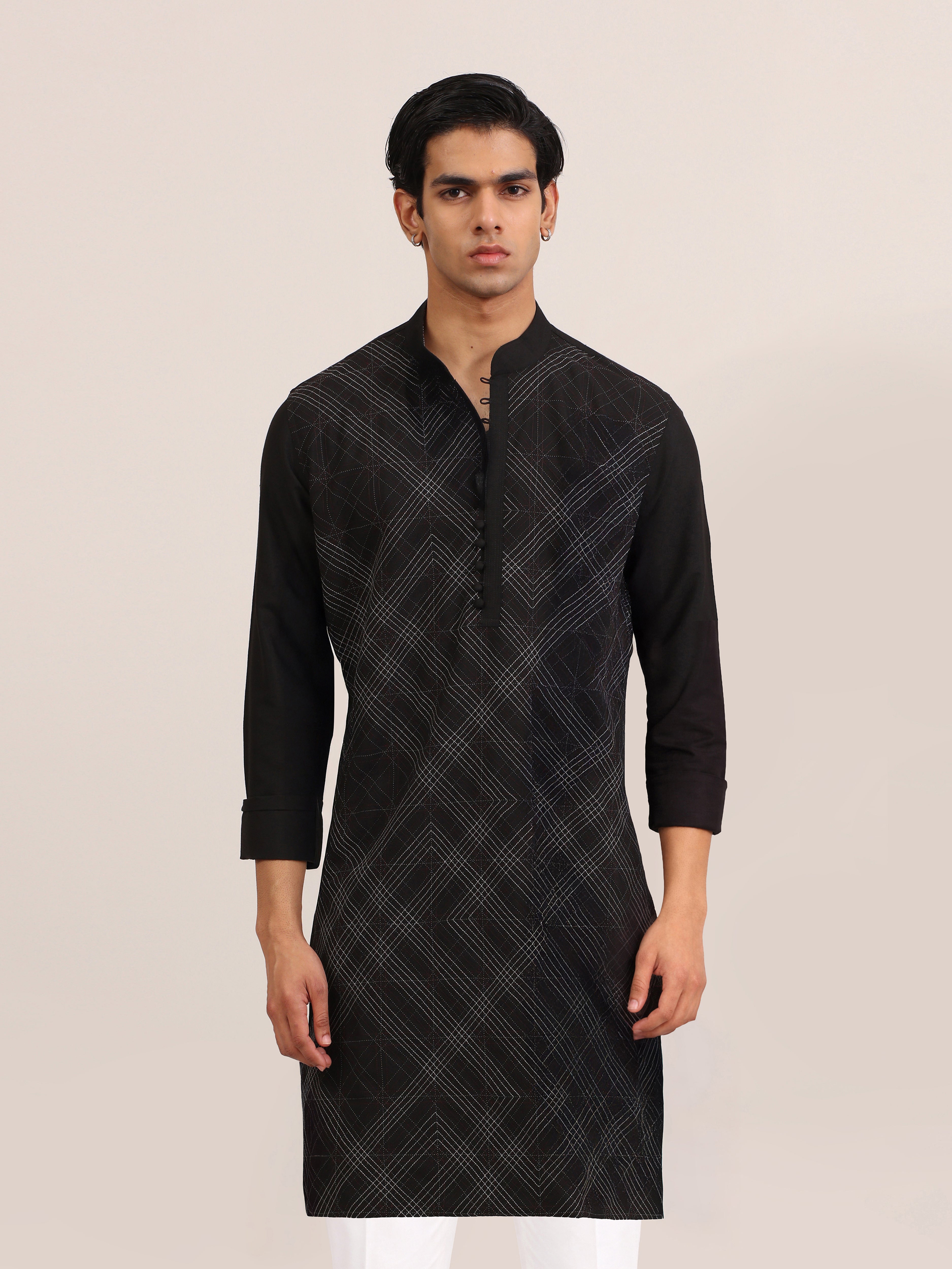 CONTRAST CHECK KURTA