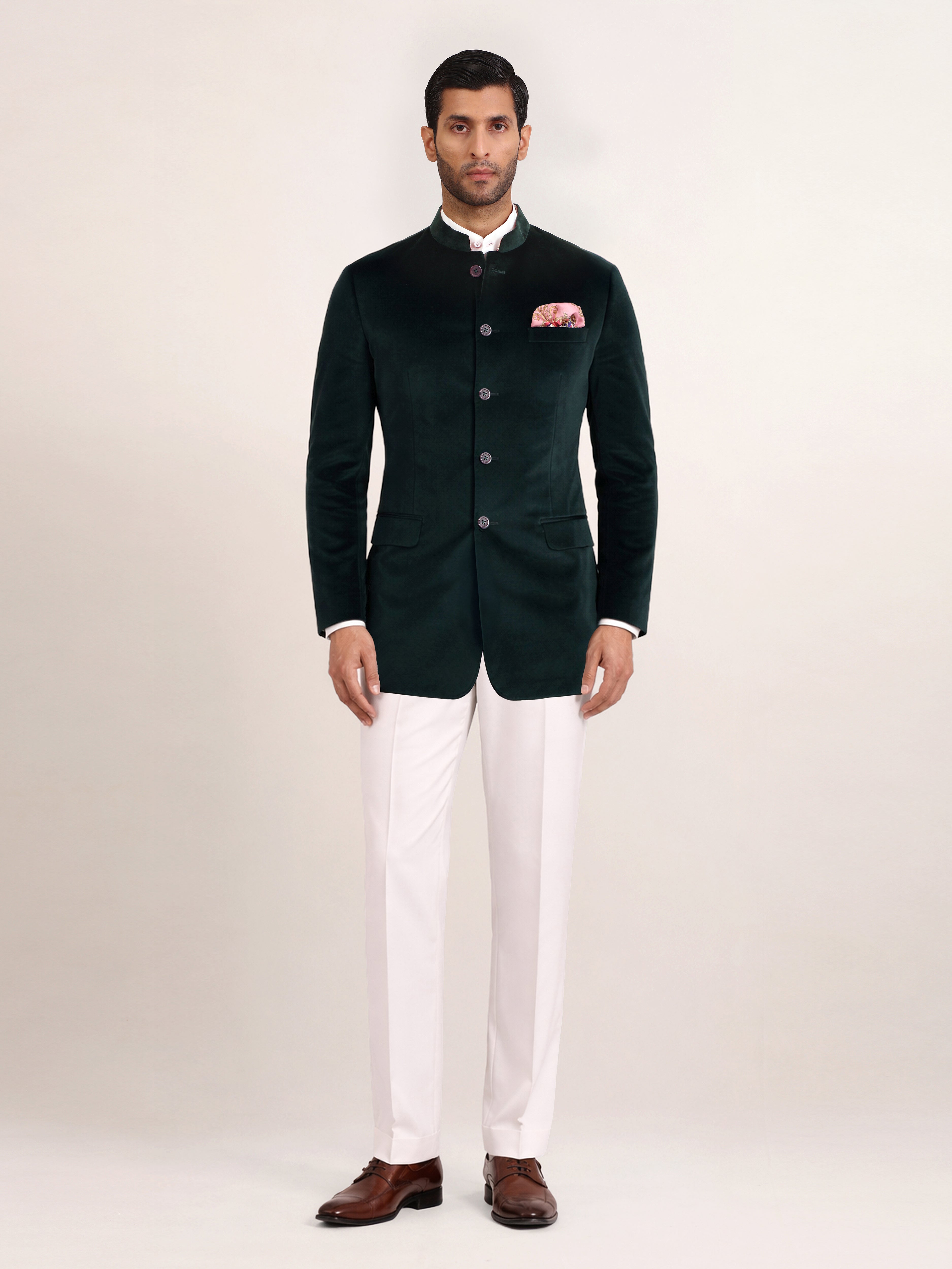 EMERALD VELVET BANDHGALA