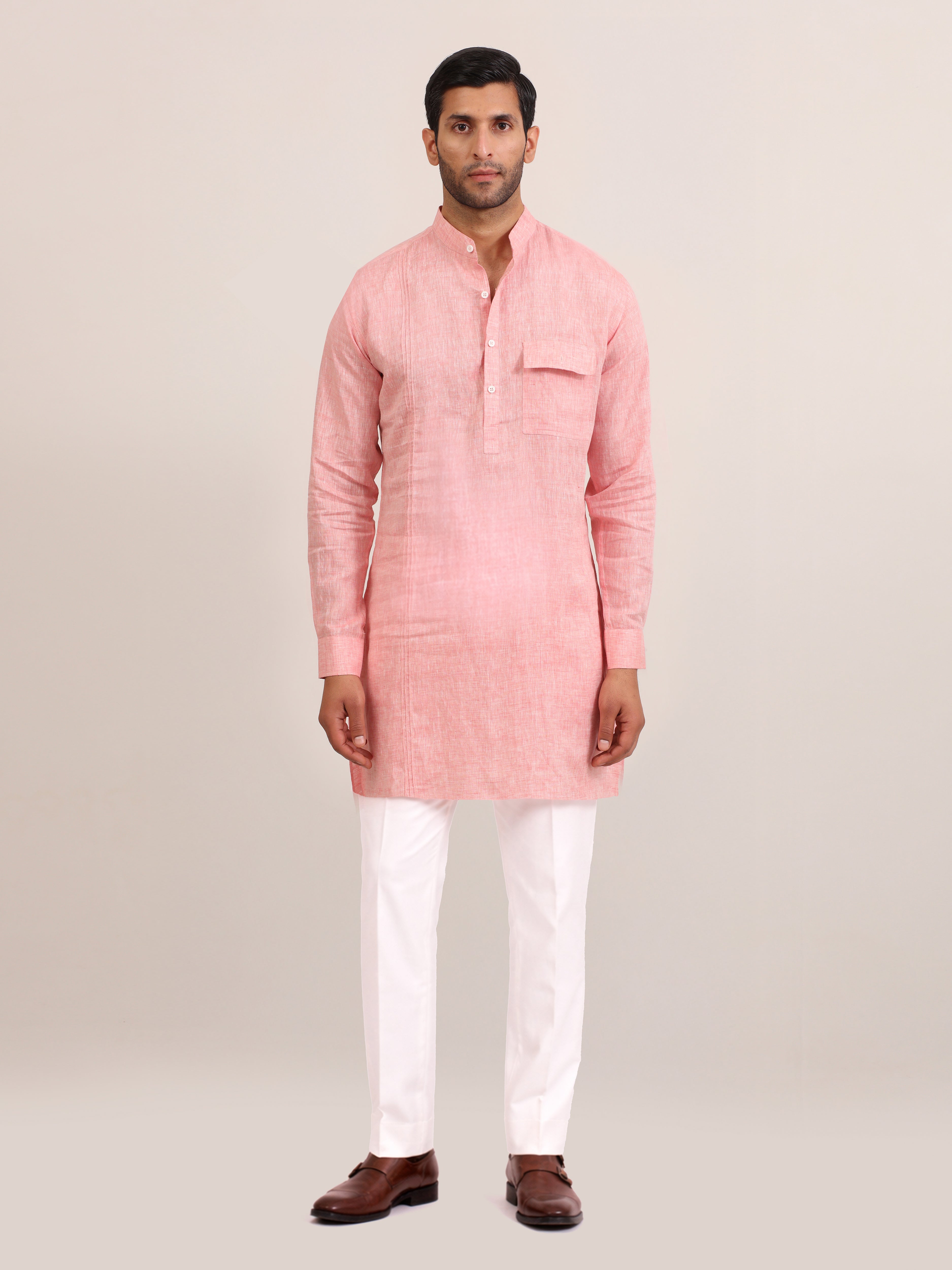 BLUSH EASE LINEN KURTA