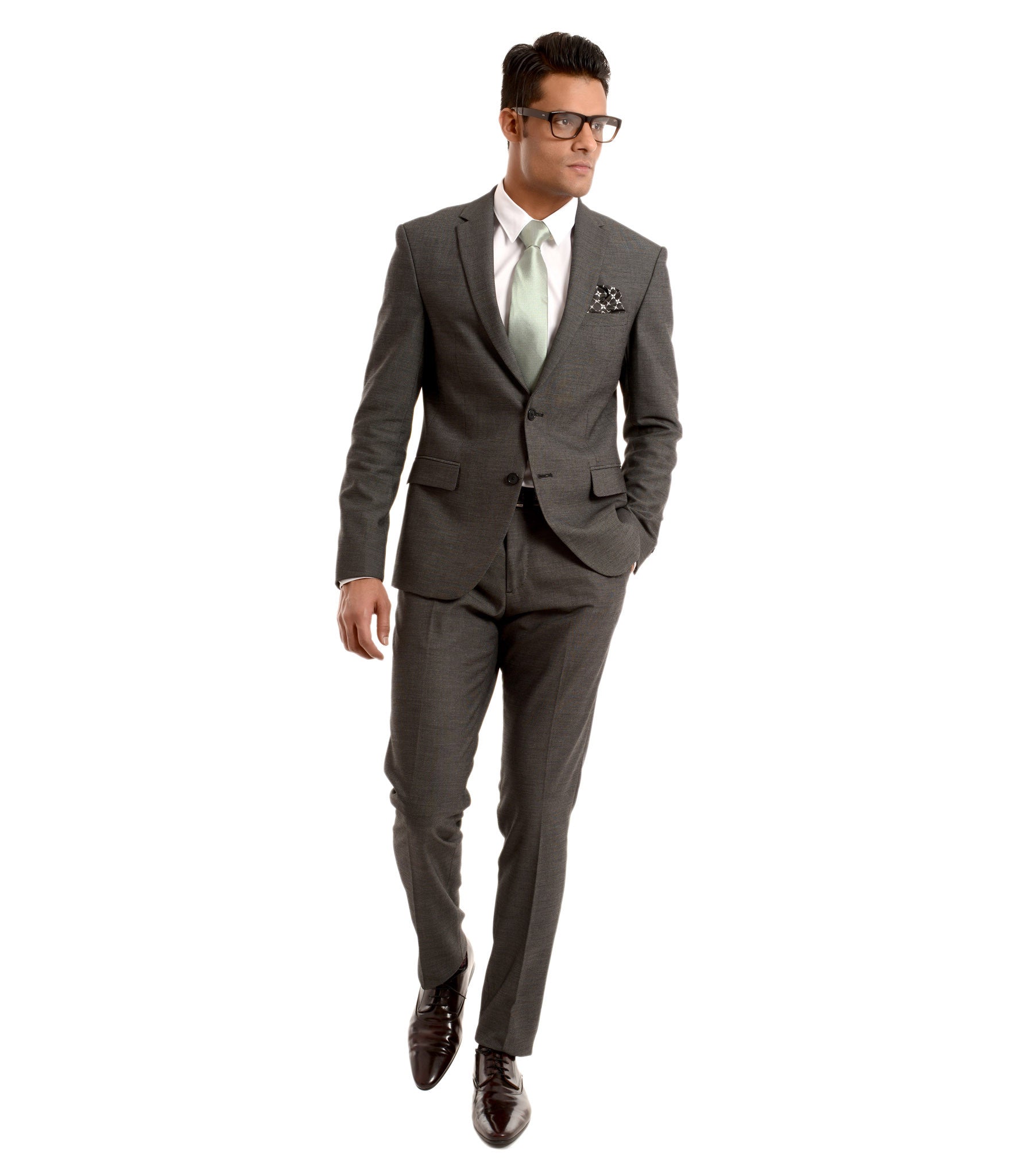 Two button tailored suit with shirt
