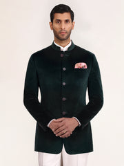 EMERALD VELVET BANDHGALA