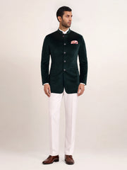 EMERALD VELVET BANDHGALA
