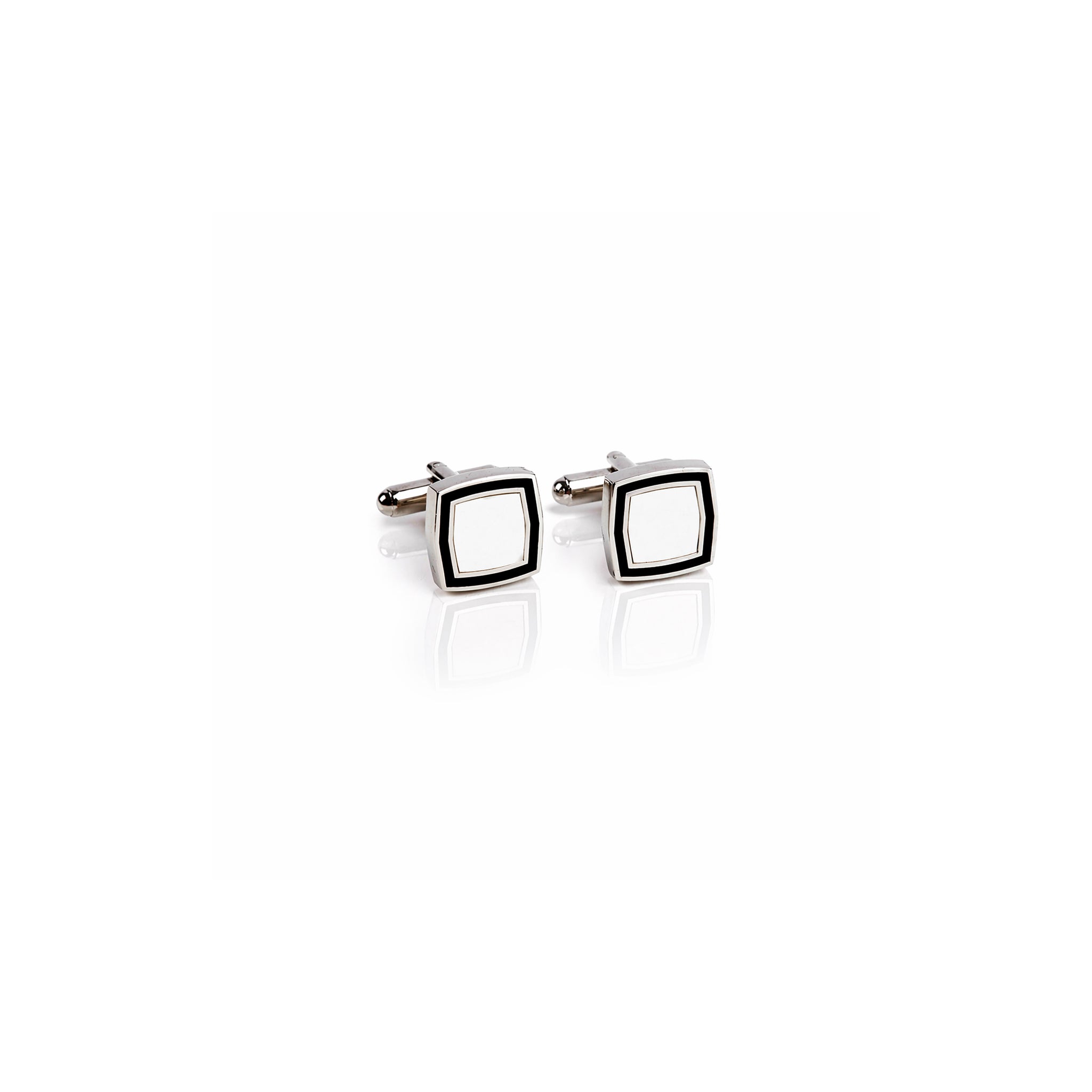 Imported black and white cufflinks