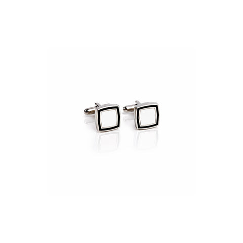 Imported black and white cufflinks