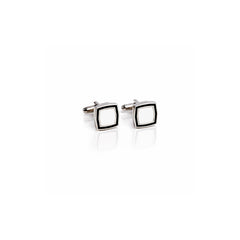 Imported black and white cufflinks