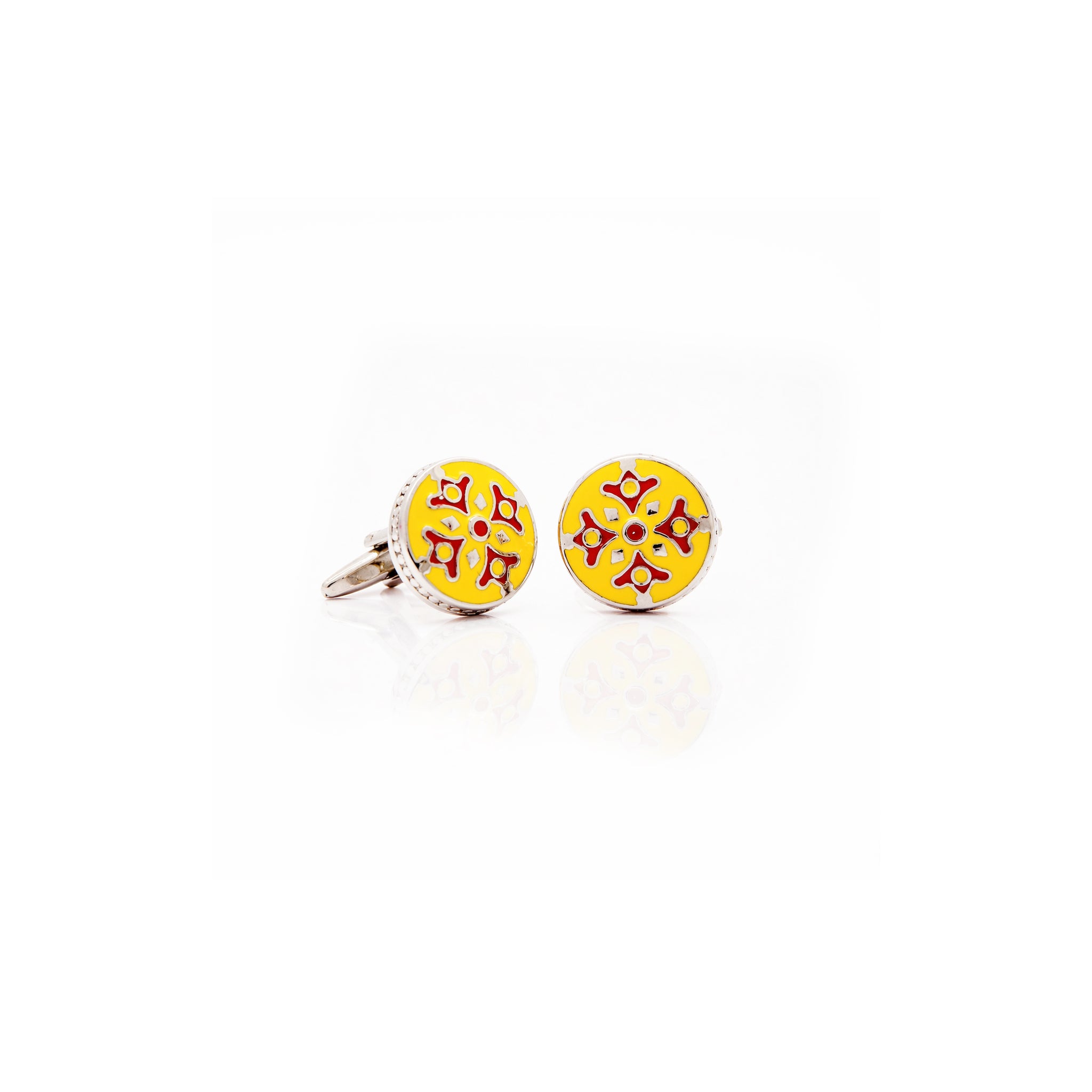 Yellow Red Cufflinks