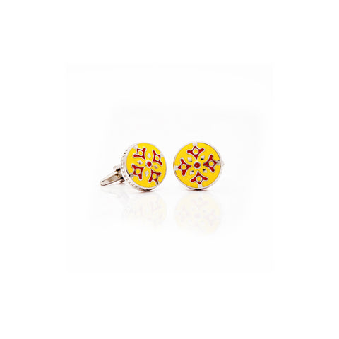 Yellow Red Cufflinks