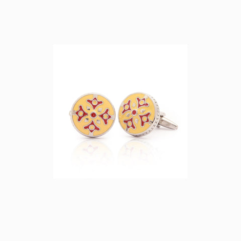 Yellow Red Cufflinks