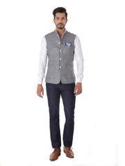 CLASSIC LIGHT GRAY LINEN WAIST COAT