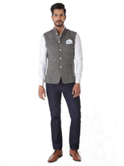 GRAY CLASSIC LINEN WAIST COAT