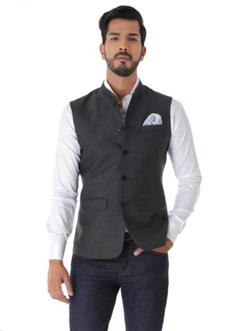 CLASSIC TEXTURE OLIVE WAISTCOAT