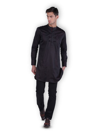 DESIGNER BLACK SILK KURTA