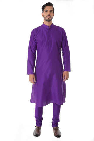 PURPLE KURTA WITH SELF STITCHED & CHURIDAR