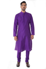 PURPLE KURTA WITH SELF STITCHED & CHURIDAR