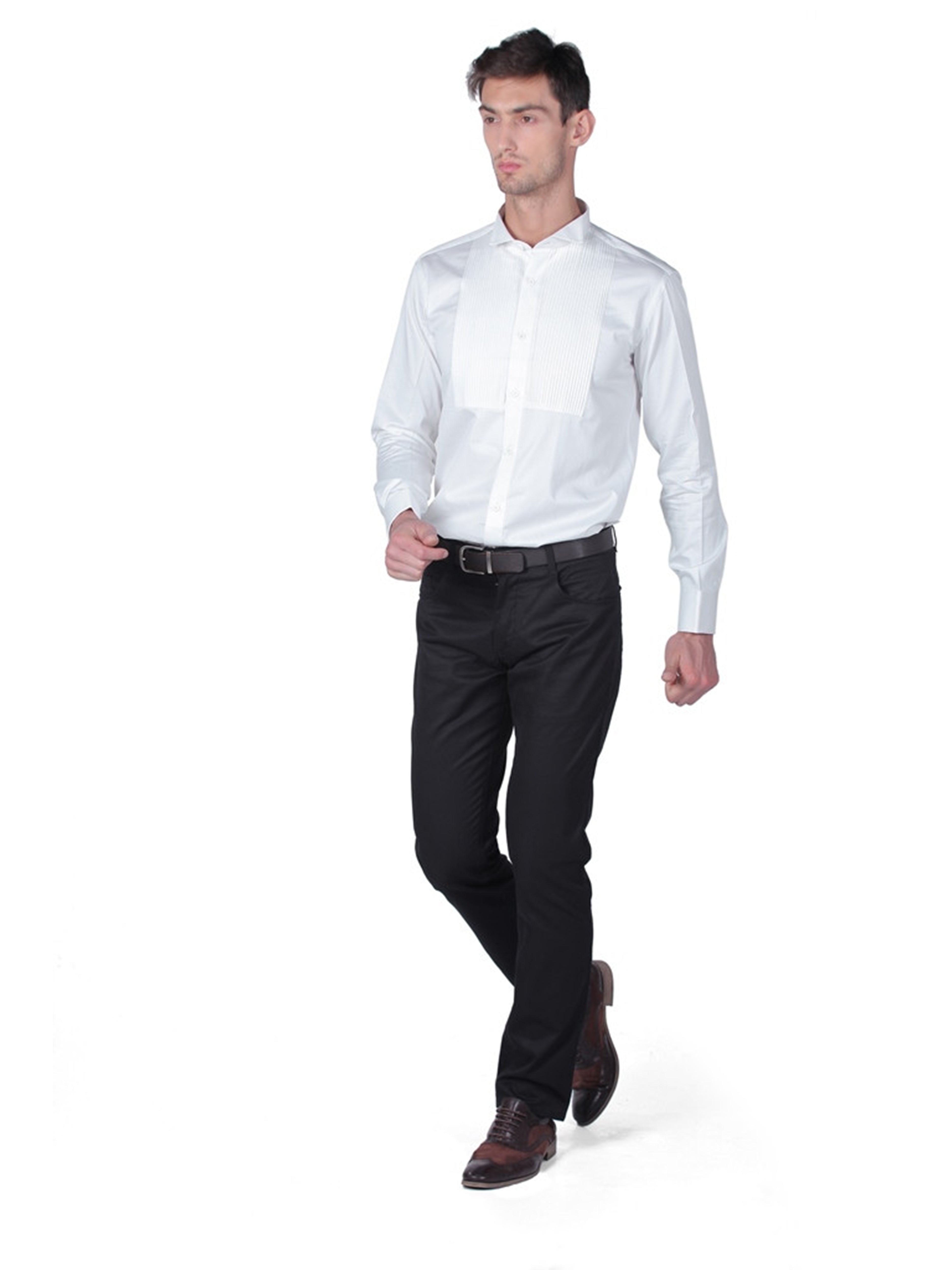 MEN'S COTTON WHITE ANTONIO FULL SLEEVE SHIRT