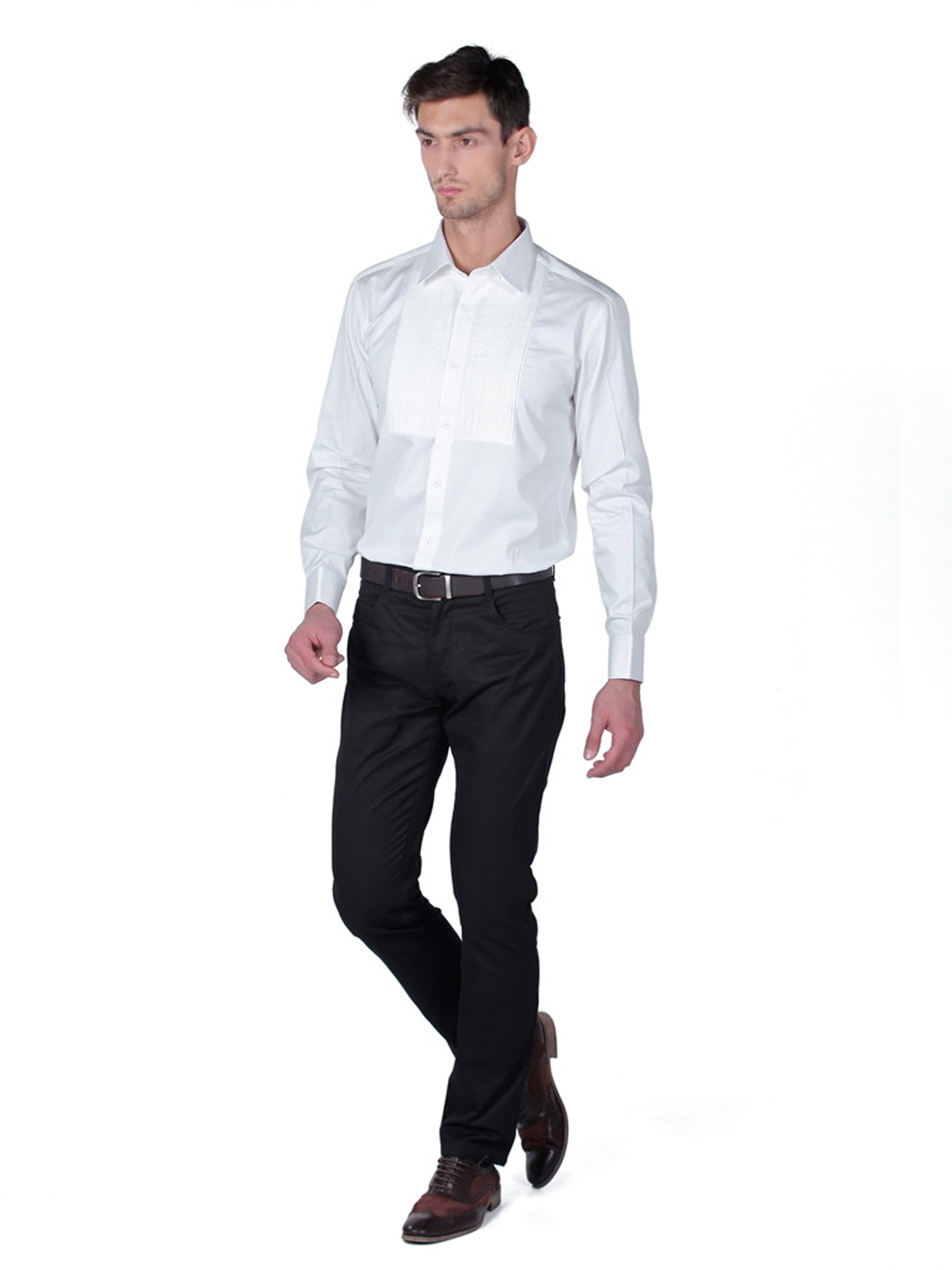 MEN'S COTTON WHITE ANTONIO FULL SLEEVE SHIRT