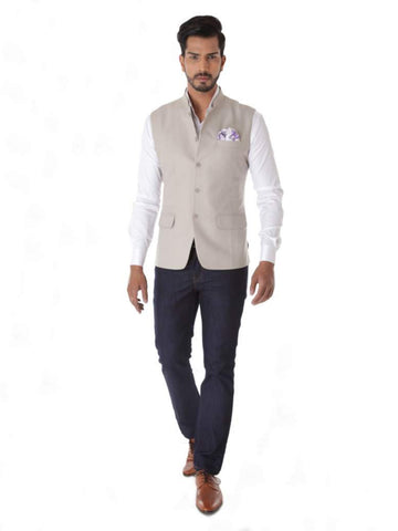 TEXTURE WOOL BLEND  WAISTCOAT