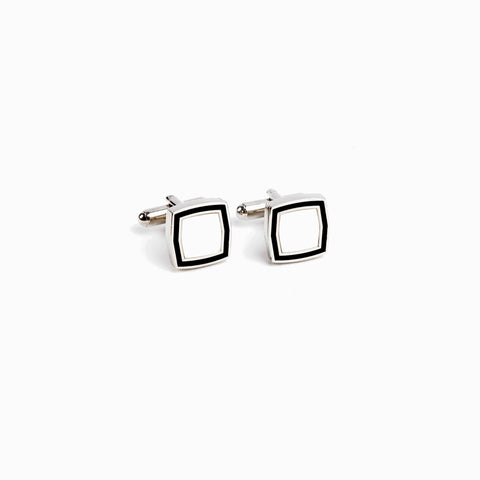Imported black and white cufflinks
