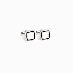Imported black and white cufflinks
