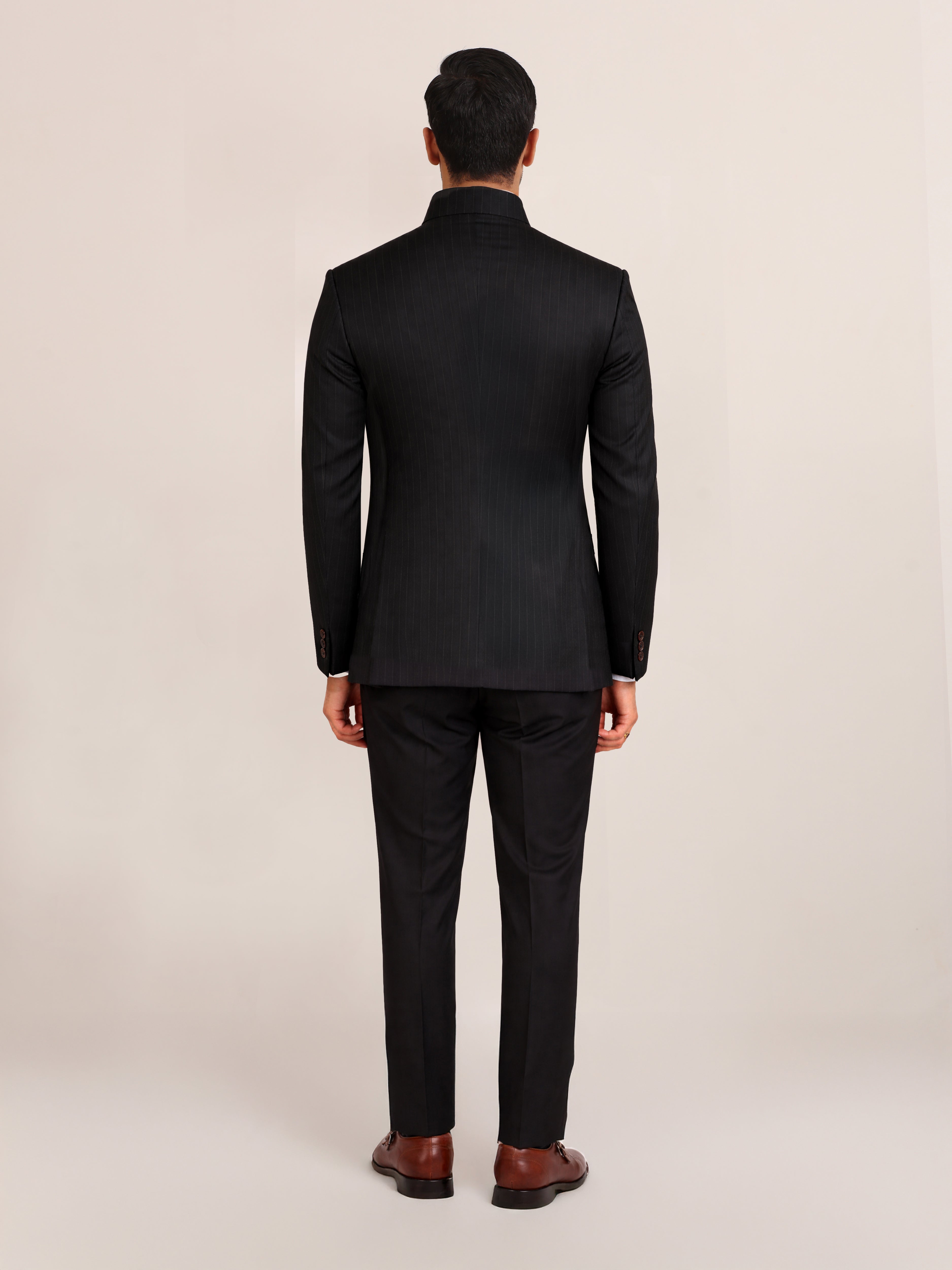 BLACK STRIPE BANDHGALA