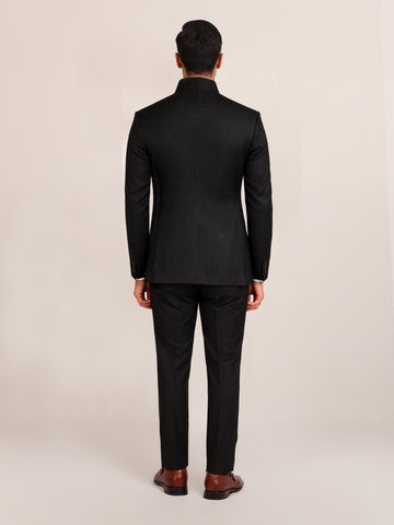 BLACK STRIPE BANDHGALA