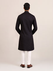 BLACK CHEVRON LONG KURTA