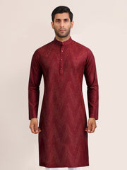 CRIMSON CHEVRON KURTA