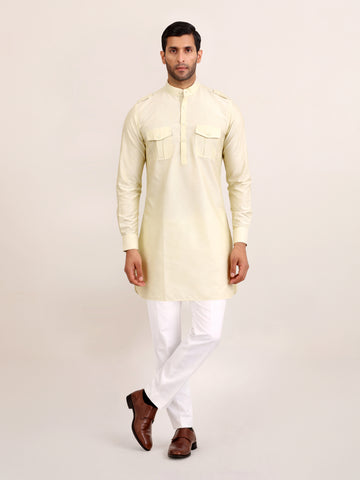 IVORY UTILITY SHORT KURTA