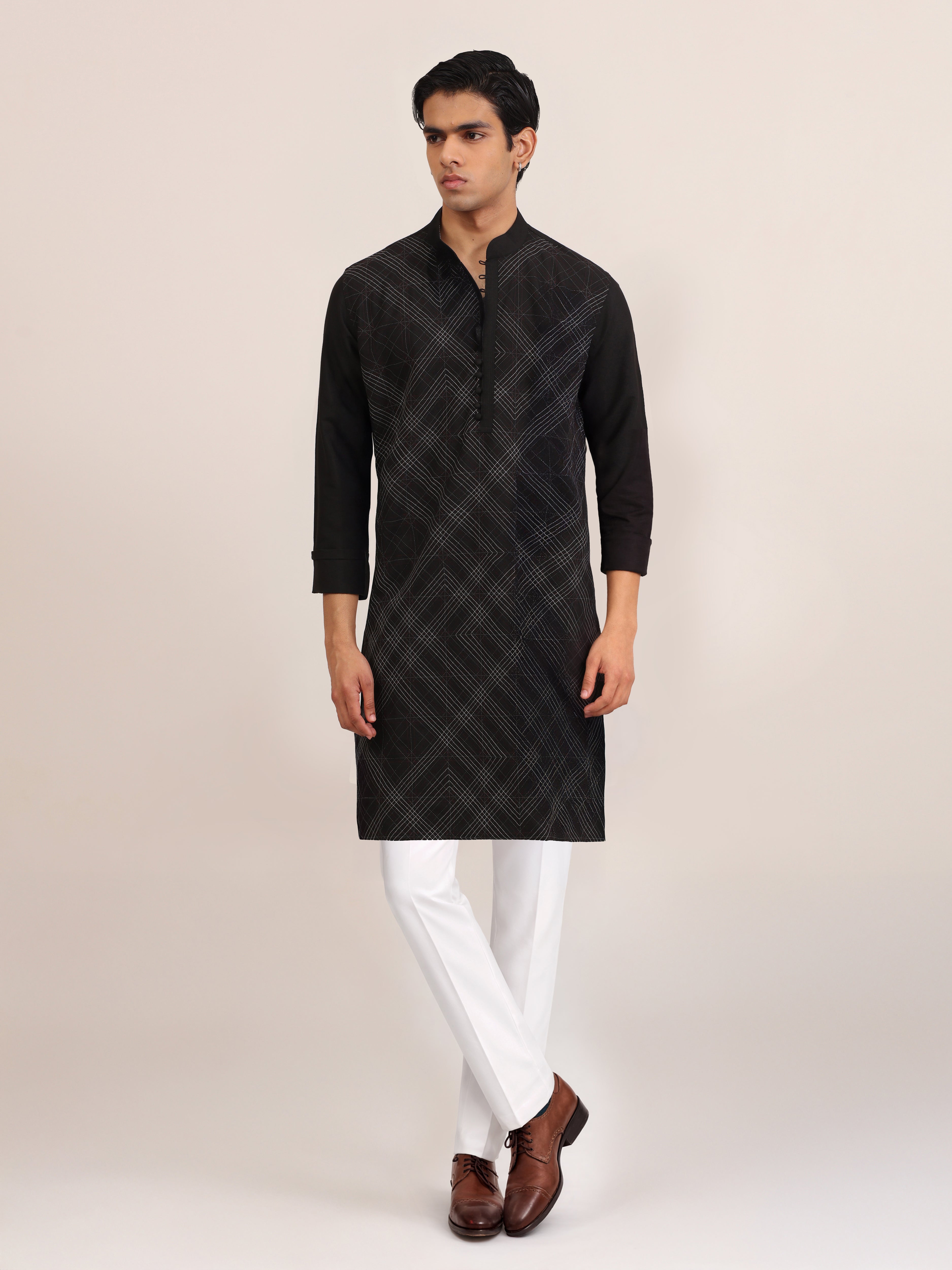 CONTRAST CHECK KURTA