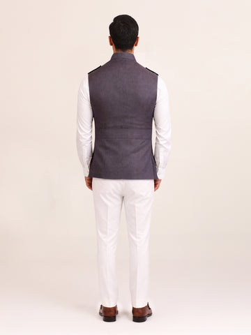 CHARCOAL SAFARI WAISTCOAT