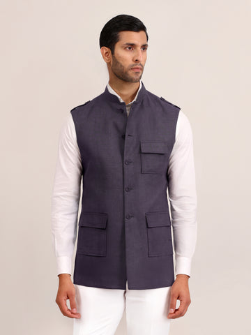 CHARCOAL SAFARI WAISTCOAT