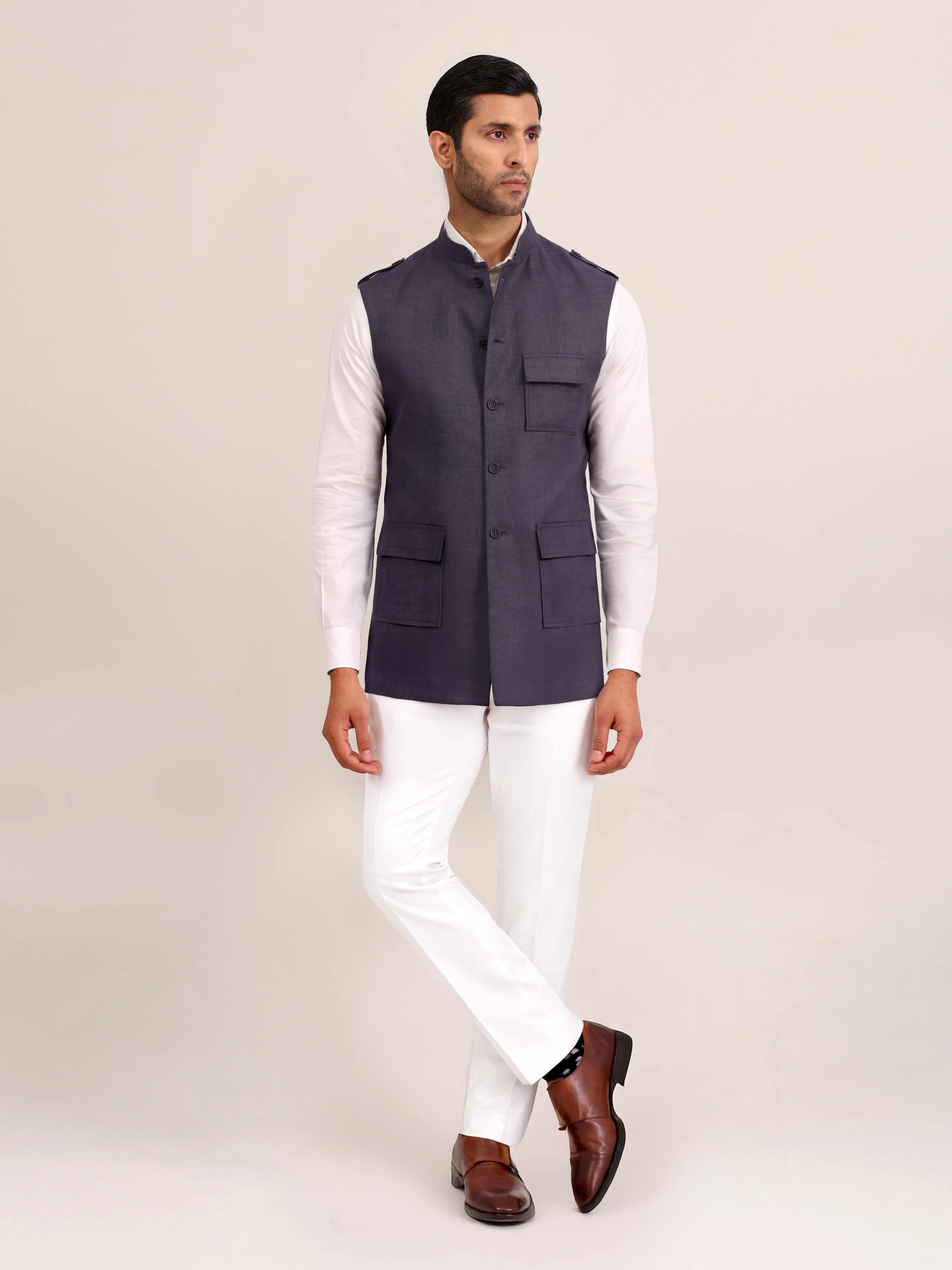CHARCOAL SAFARI WAISTCOAT