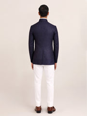 NAVY JACQUARD BANDHGALA