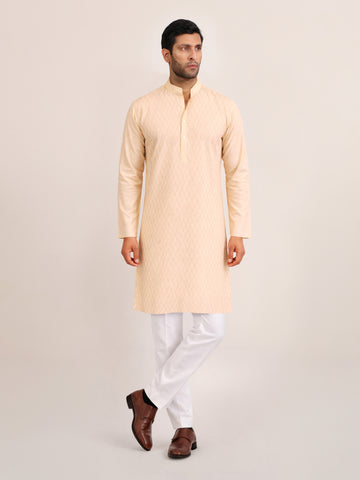 CRÈME TEXTURED SHORT KURTA