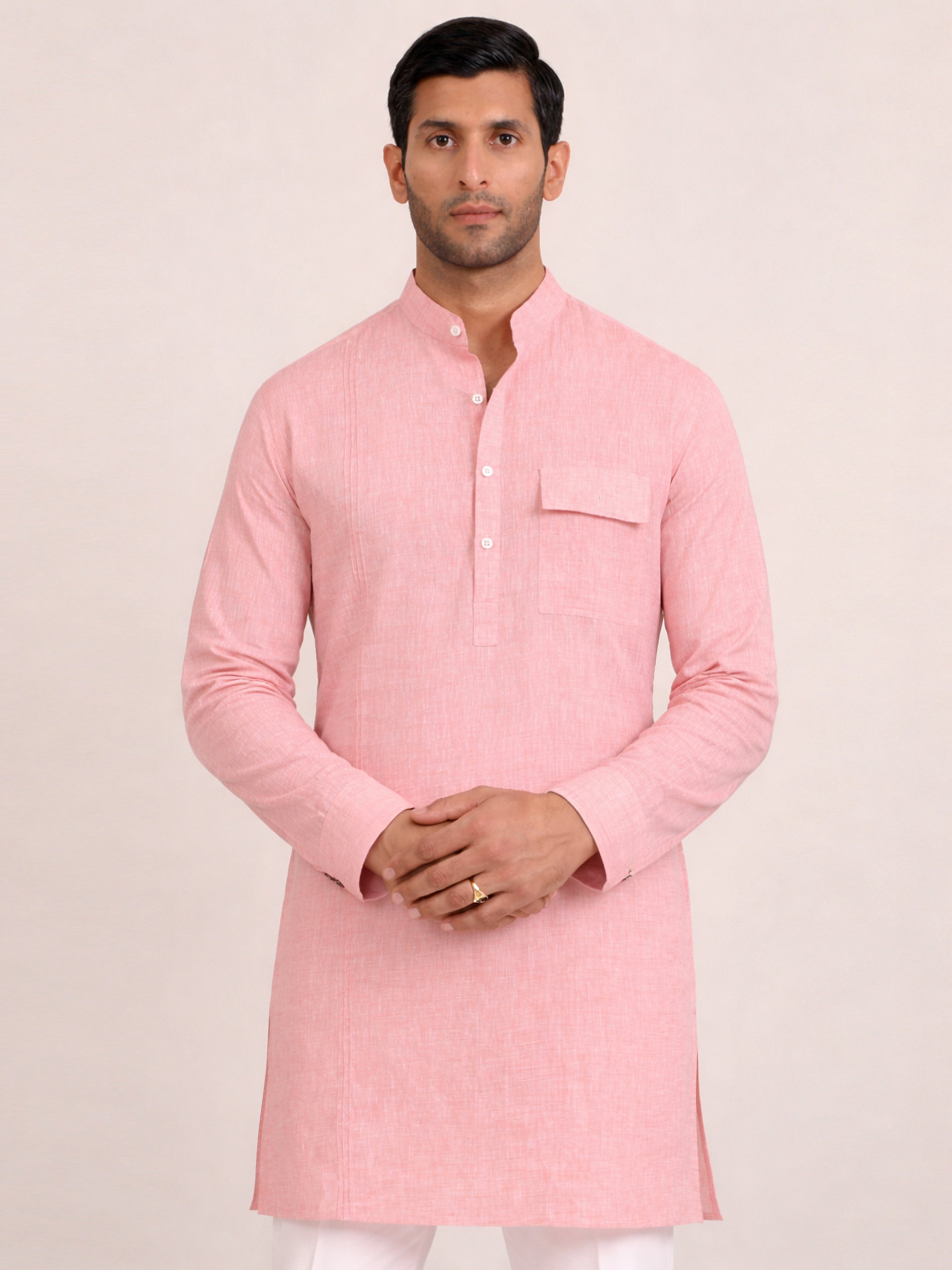 BLUSH EASE LINEN KURTA