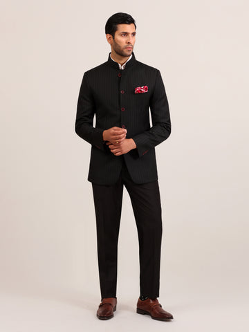 BLACK STRIPE BANDHGALA