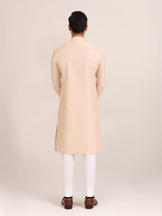 BEIGE TEXTURED KURTA