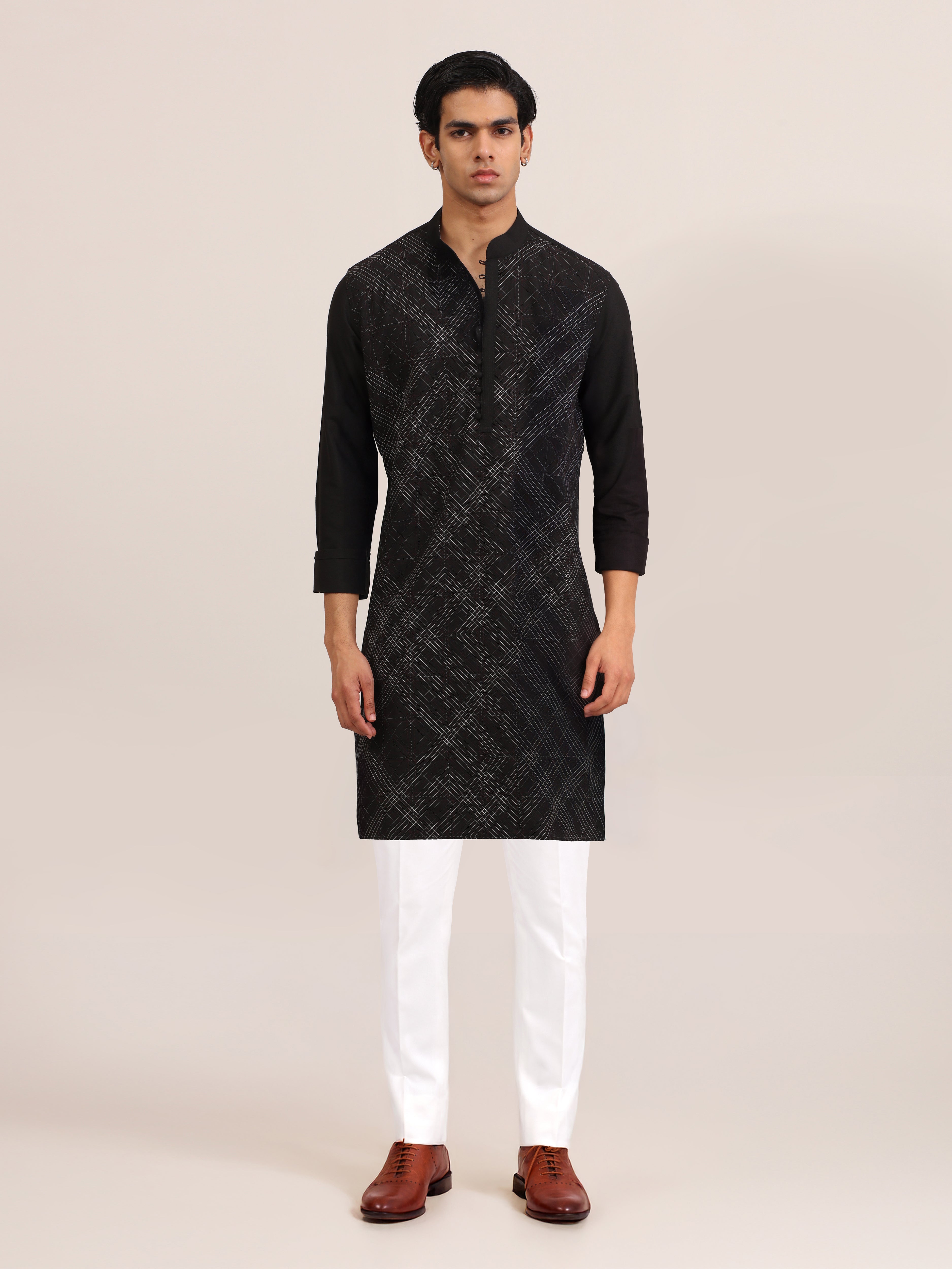 CONTRAST CHECK KURTA