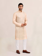 BEIGE TEXTURED KURTA