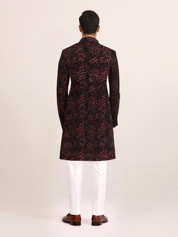 NOIR MAROON EMBROIDERED ACHKAN