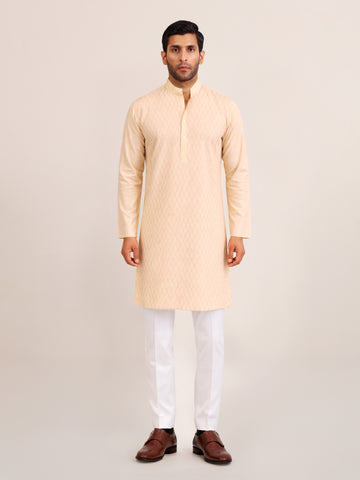 CRÈME TEXTURED SHORT KURTA