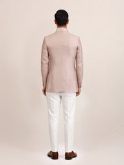 BEIGE BROCADE BANDHGALA