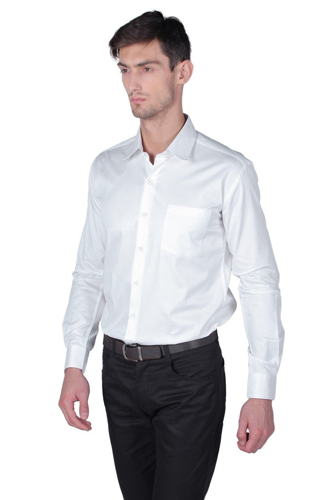 MEN'S WHITE FULL SLEEVE COTTON SHIRT