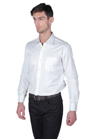 Men's White Full Sleeve Cotton Shirt