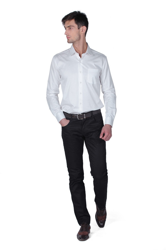MEN'S WHITE FULL SLEEVE COTTON SHIRT