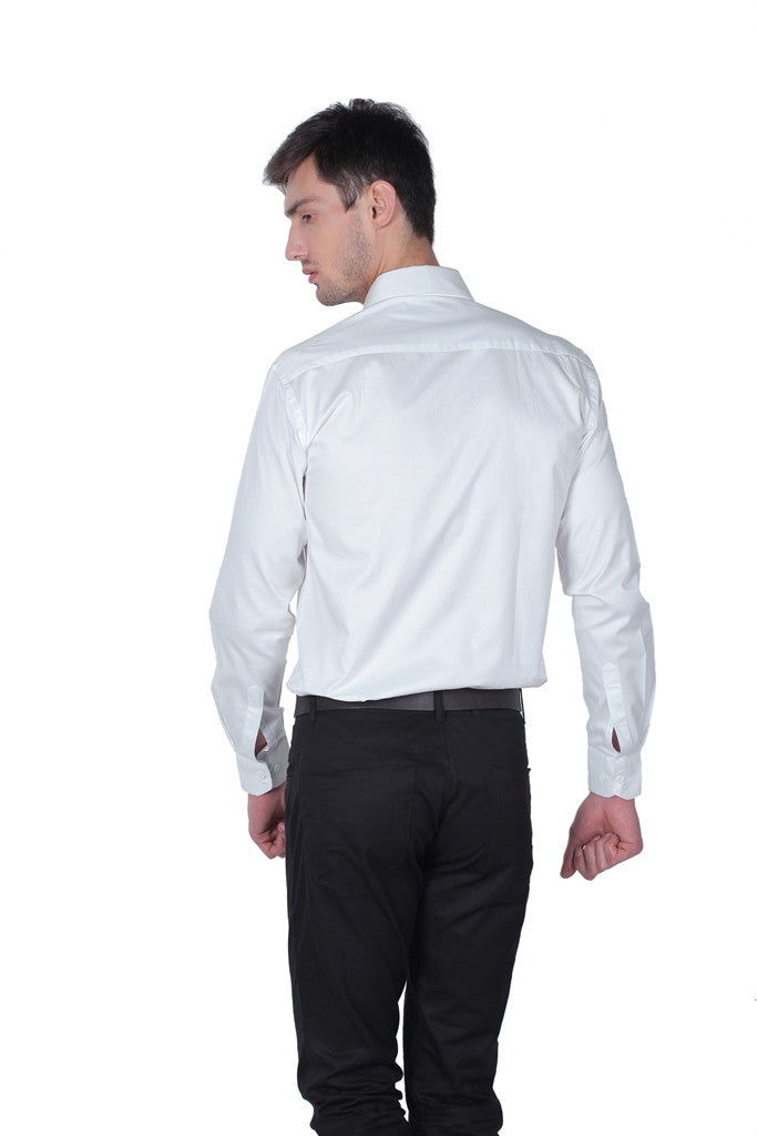 MEN'S WHITE FULL SLEEVE COTTON SHIRT