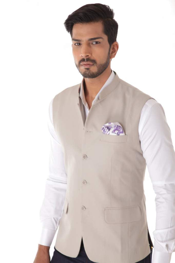 TEXTURE WOOL BLEND  WAISTCOAT