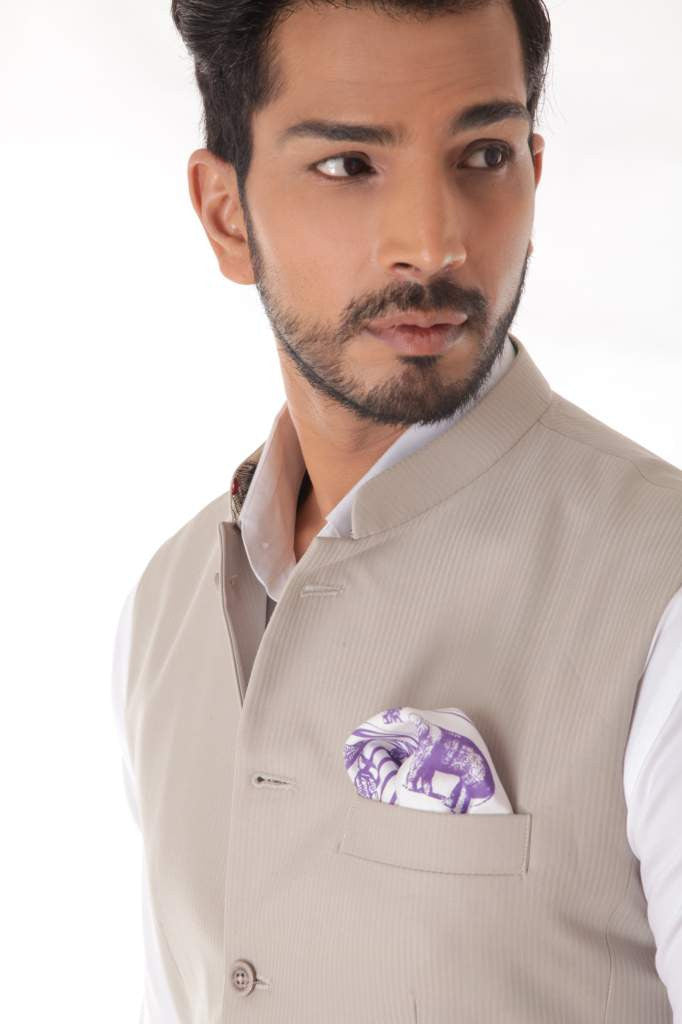 TEXTURE WOOL BLEND  WAISTCOAT
