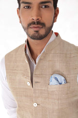 Light Brown Tussar Silk Waist Coat